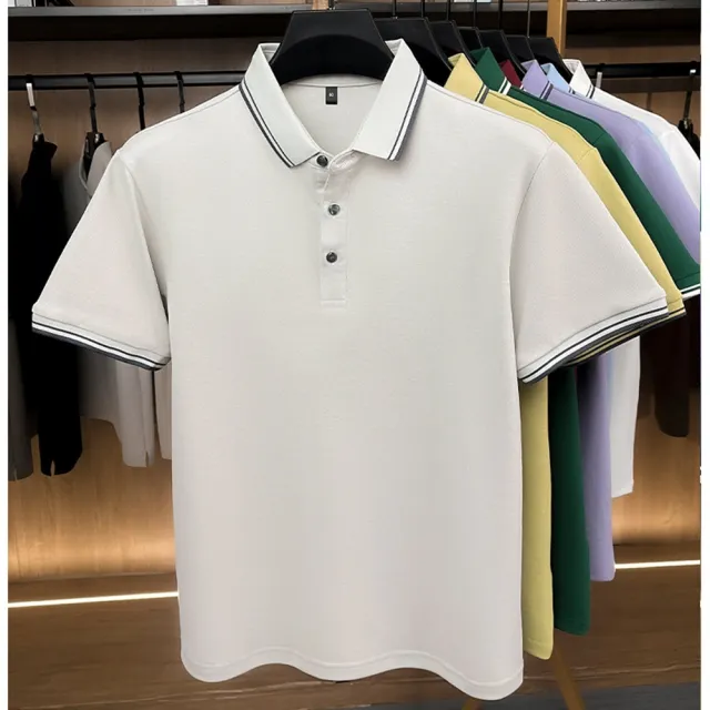【米蘭精品】現貨+預購 POLO衫男短袖上衣高彈力男裝上衣高爾夫球衫冰絲涼感透氣潮流百搭男襯衫10色t1ng17