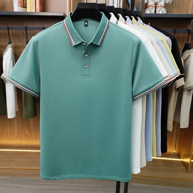 【米蘭精品】現貨+預購 POLO衫男短袖上衣高彈力男裝高爾夫球衫冰絲涼感冰爽透氣桑蠶絲男襯衫7色t1ng15