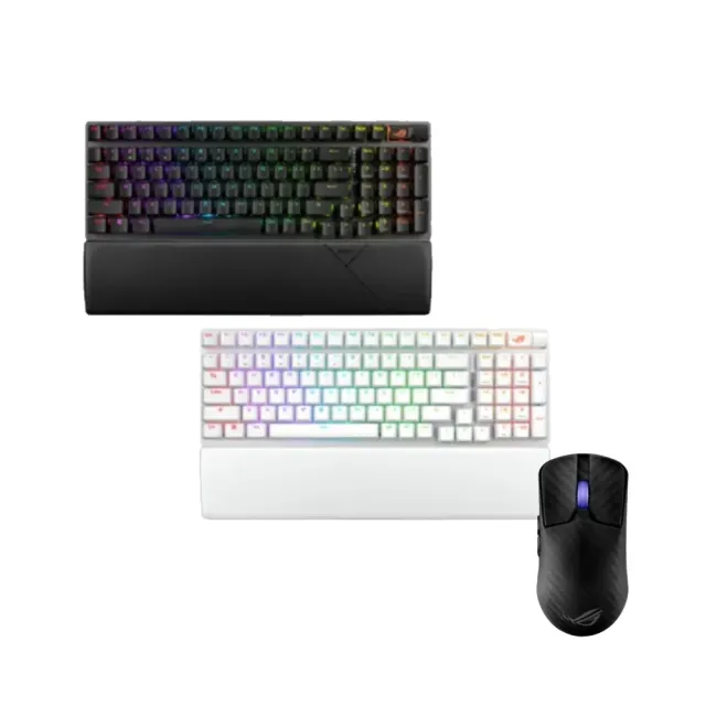 【ASUS 華碩】無線滑鼠組★Strix Scope II 96 Wireless電競鍵盤+Ace Extreme 無線滑鼠