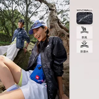 【The North Face】線上獨家款｜北面男款DWR防潑水滿版腰果花圖騰連帽外套(多款任選)