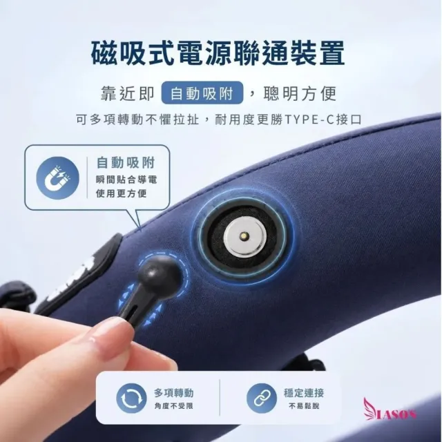 【IASO’S 伊亞索】台灣製 頸嫩Q 石墨烯熱敷U型枕 頸枕 腰枕（遠紅外線 不卡脖 三段溫控 自動關機）
