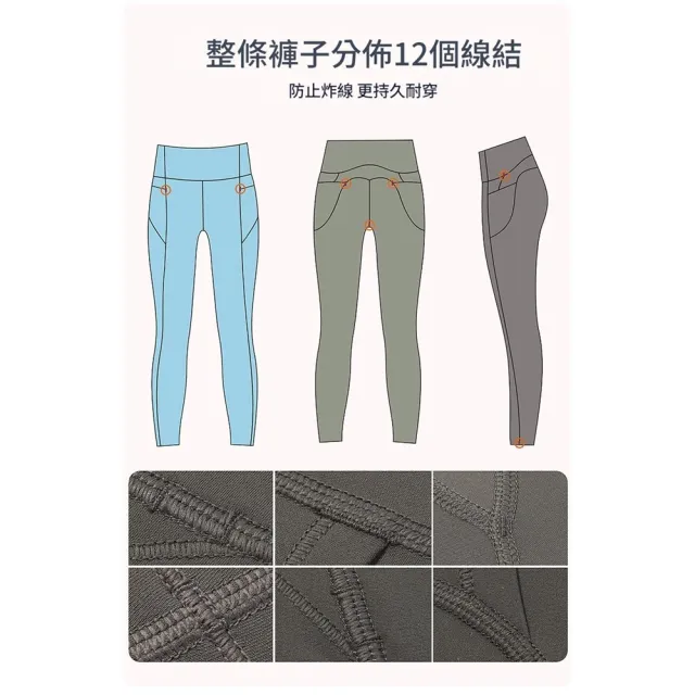 【橘魔法】雙口袋M型高腰收腹瑜珈褲 大人 女 手機口袋 緊身褲 褲子 運動褲 車褲 鯊魚褲 長褲 打底褲 騎行褲