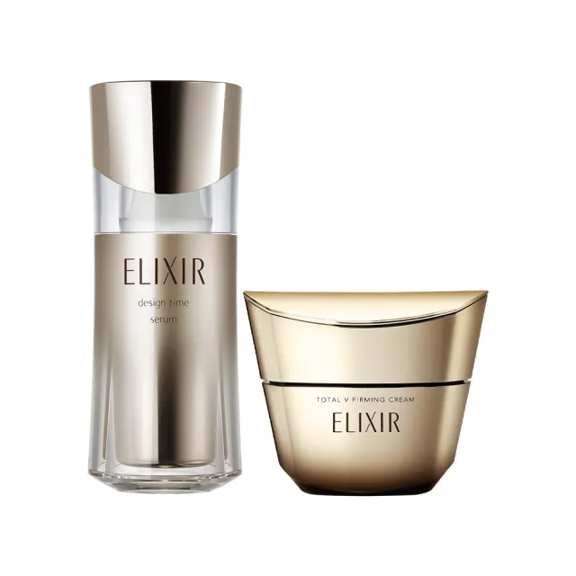 即期品【ELIXIR 怡麗絲爾】膠原精萃緊V組(膠原緊V澎潤霜50g+彈潤時控精粹40ml)