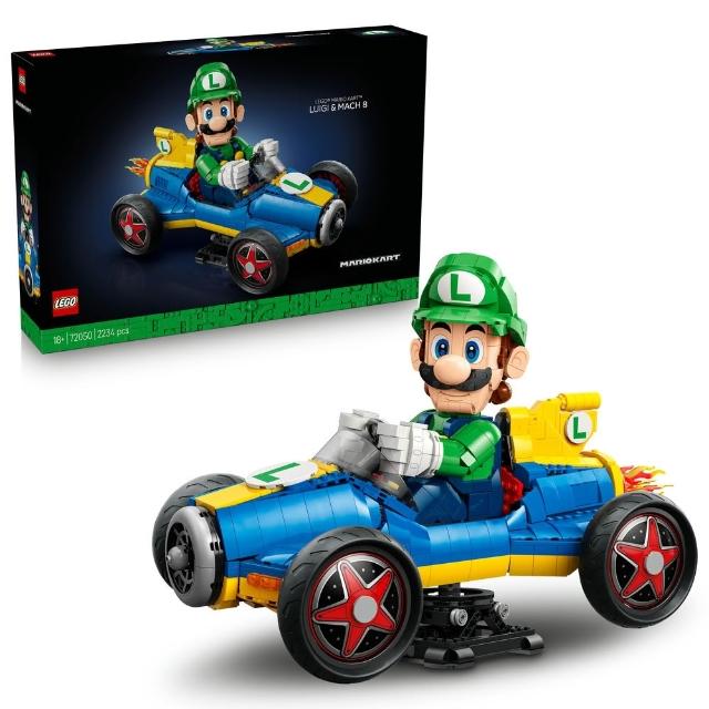 【LEGO 樂高】超級瑪利歐系列 72050 瑪利歐賽車：路易吉＆G力量(居家擺設 任天堂 禮物 玩具)