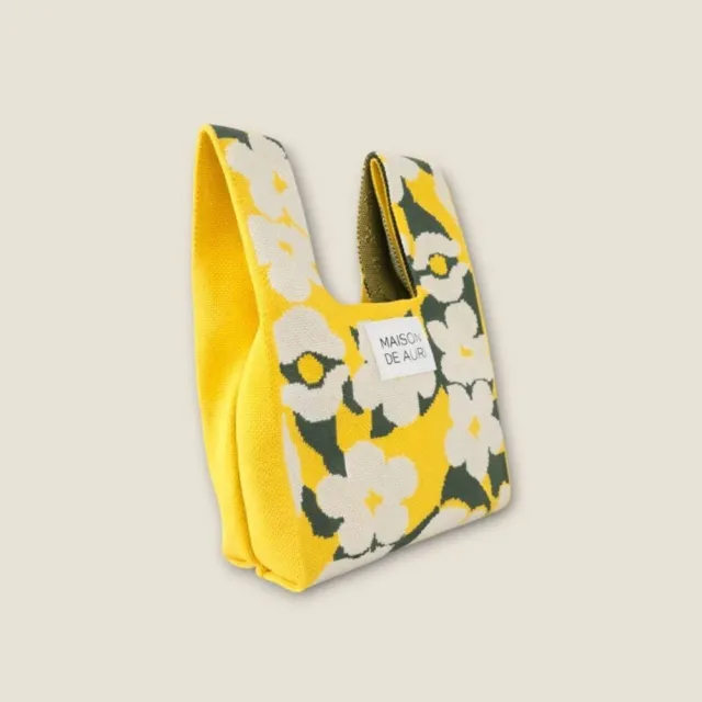 【MAISON DE AURI】雙11 HARU Mini Bags｜Yellow 陽光 春天包 / Mini 小提包 / 厚針織