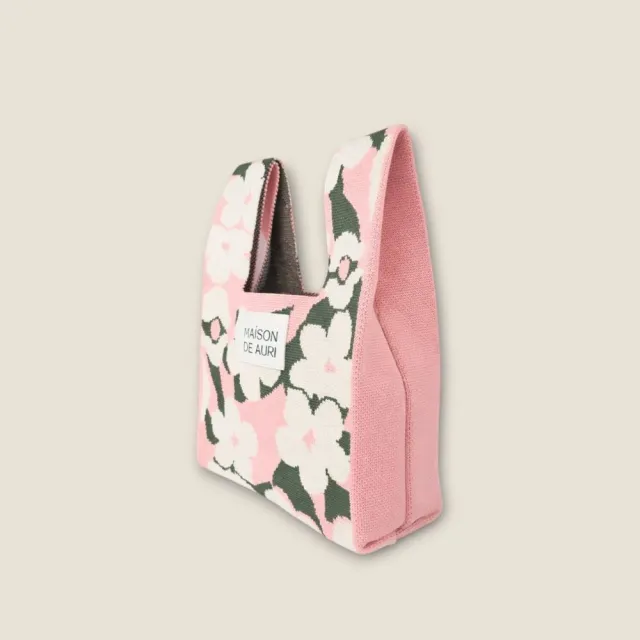 【MAISON DE AURI】雙11 HARU Mini Bags｜Pink 櫻花 春天包 / Mini 小提包 / 厚針織
