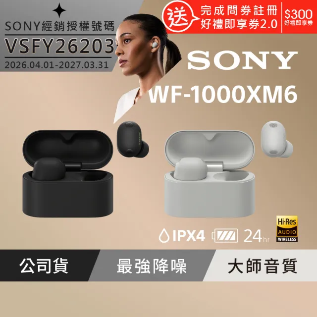 【SONY 索尼】Sony索尼WF-1000XM6 旗艦真無線藍牙耳機 (公司貨 保固12+6個月)