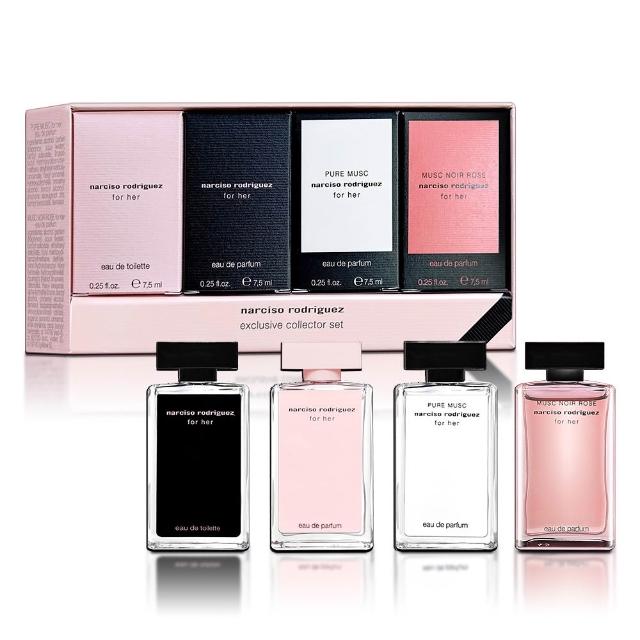 【NARCISO RODRIGUEZ】迷你香氛禮盒 7.5MLX4入 (FOR HER淡香水+FOR HER淡香精+純粹謬思+嫣紅繆思)