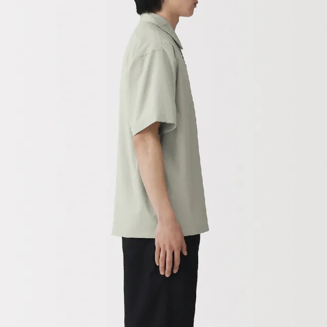 【MUJI 無印良品】男透氣短袖布帛POLO衫(灰色/黑色/藍色/暗藍)
