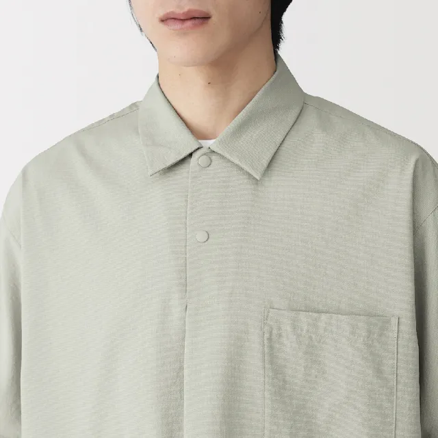 【MUJI 無印良品】男透氣短袖布帛POLO衫(灰色/黑色/藍色/暗藍)