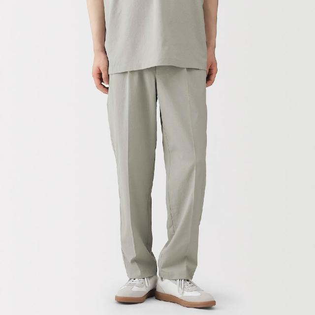 【MUJI 無印良品】男透氣打褶錐形褲(灰色/黑色/暗藍)