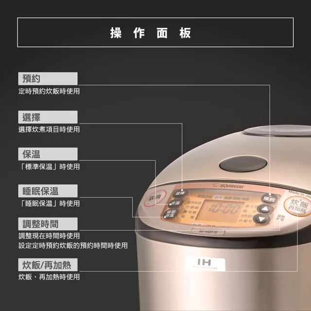 【ZOJIRUSHI 象印】ZOJIRUSHI 象印 *6人份*IH豪熱沸騰微電腦電子鍋(NP-HDF10)