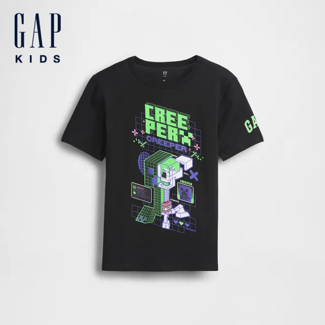 【GAP】GapKids × Minecraft當個創世神 圖案短袖T恤-多色任選(901536)