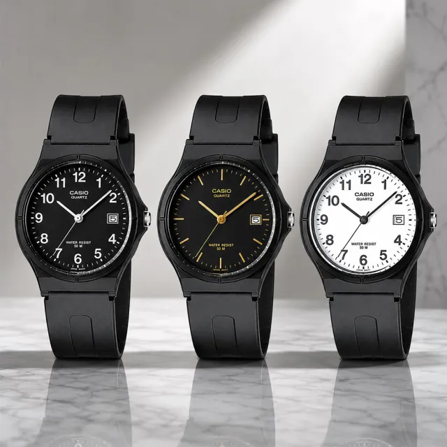 【CASIO 卡西歐】MW-59系列 輕巧靜音防水 學生考試必備 指針錶(日期顯示 錶徑約3.6公分)