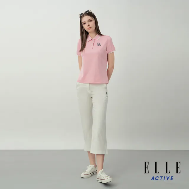 【ELLE ACTIVE】女款 簡約百搭修身剪裁休閒褲-白色(EA26S2W3404-91)