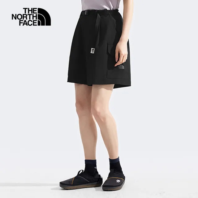【The North Face】北面女款黑色UPF防曬短褲|8C11JK3(抗UV)