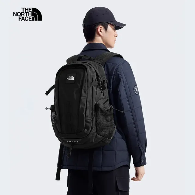【The North Face】北面男女款黑色多隔層舒適背負後背包｜3KYJ53R(筆電包/登山包)