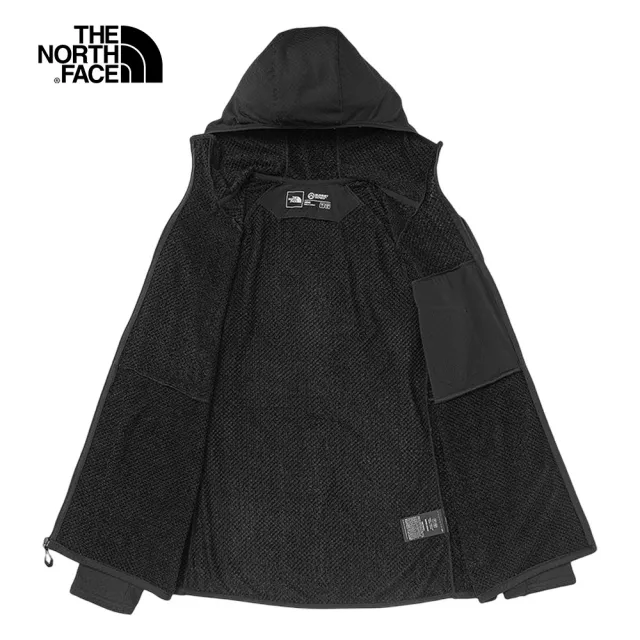【The North Face 官方旗艦】北面男款黑色舒適保暖戶外連帽外套｜5J7SJK3