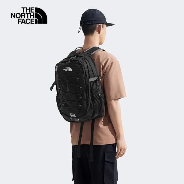 【The North Face】北面男女款黑色DWR防潑水休閒後背包|CF9C4GZ(筆電包/登山包)