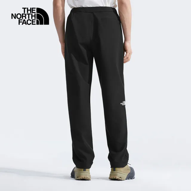 【The North Face】北面男款黑色吸濕排汗休閒長褲｜8ET8JK3