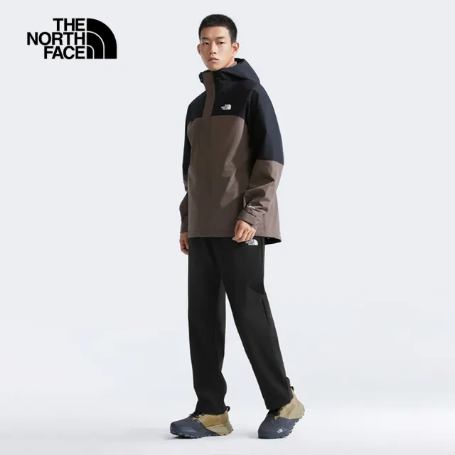 【The North Face】北面男款黑色吸濕排汗休閒長褲｜8ET8JK3