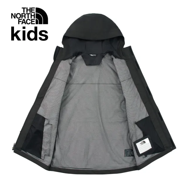 【The North Face】北面兒童黑色DryVent防水透氣衝鋒衣｜8A48KX7(外套)