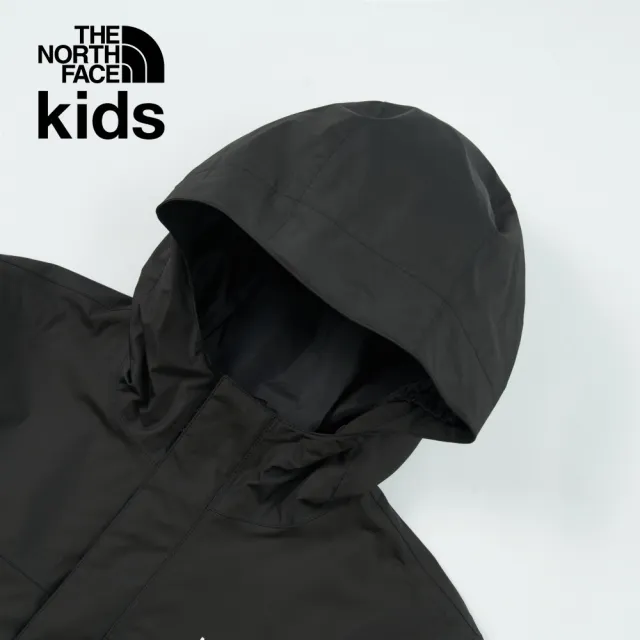 【The North Face】北面兒童黑色DryVent防水透氣衝鋒衣｜8A48KX7(外套)