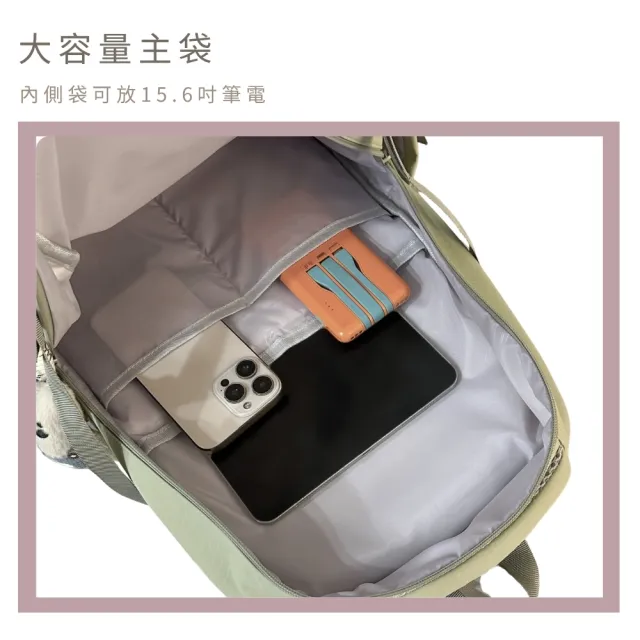 【MoodRiver】素色多口袋 背包 後背包 學生後背包 書包 包包女 防潑水 日式風格 女包 男包 