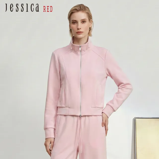 【Jessica Red】休閒百搭立領長袖拉鏈外套R62407