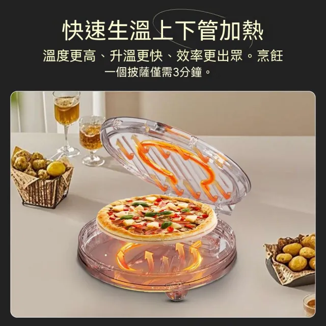 110V 家用披薩機 電餅鐺煎烤機 多功能電烤爐 一體式小型電烤箱廚房烹飪器具