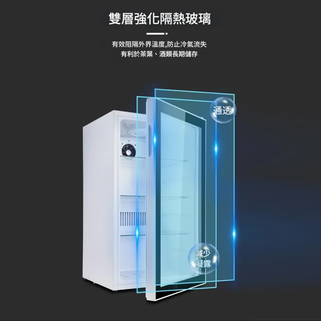 Eco森活 95L可視小型冰箱 玻璃層架 七檔控溫（冰櫃 冰箱 冰吧 冷藏櫃 製冷留樣櫃 保鮮展示櫃）