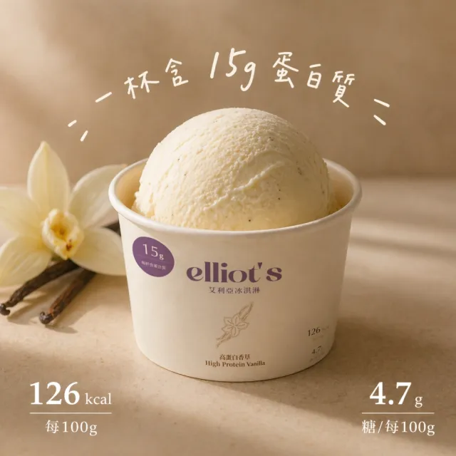 Elliot’s 艾莉亞 頂級手工高蛋白冰淇淋5oz/12入組 口味任選