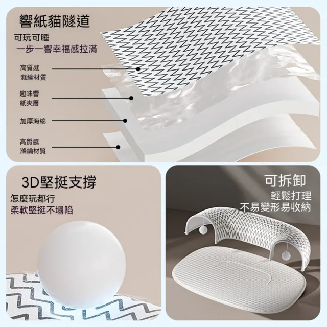 【Quality 聚家】貓窩 四季通用 半封閉貓窩 推薦6公斤內 可拆洗 響紙貓隧道 貓咪睡覺涼窩