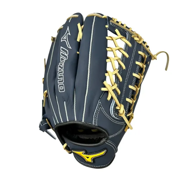 【MIZUNO 美津濃】T網檔全牛皮棒球手套12.75吋霧藍X米帶皮(1ATGH26607 29)