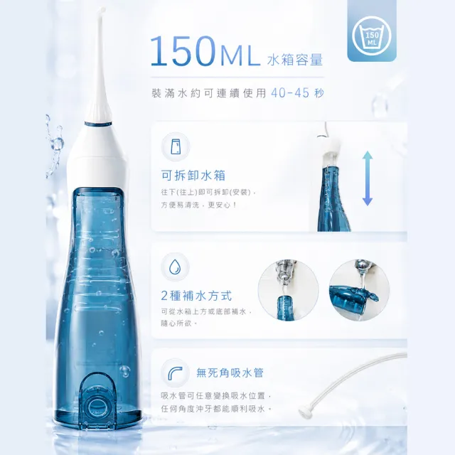 【Kolin 歌林】攜帶型電動沖牙機/洗牙器/沖牙器(JB185 共附6只噴嘴頭)