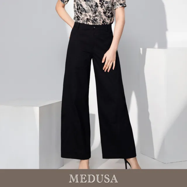 【MEDUSA 曼度莎】現貨-設計感壓褶彎刀西裝褲 - 2色（M-XL）｜西裝褲 壓褶長褲 都會穿搭