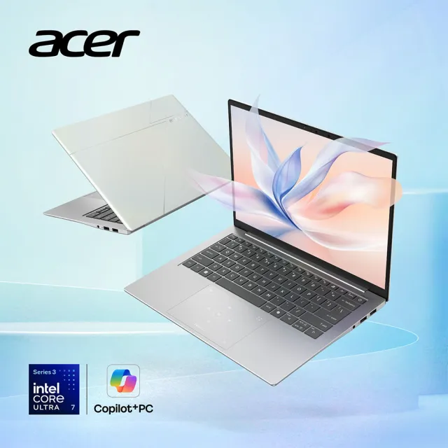 【Acer 宏碁】14吋999g極致輕薄OLED AI筆電-極光白(Swift Edge/SFE14-I51-77SW/Ultra 7-355/32G/512G/W11)