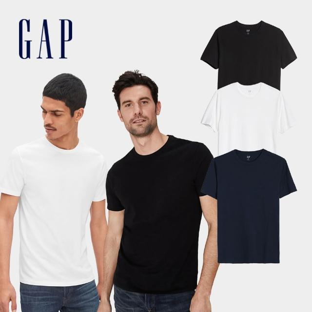 【GAP】男裝 棉質舒適V領/圓領短袖T恤-多款可選(440768&440775)