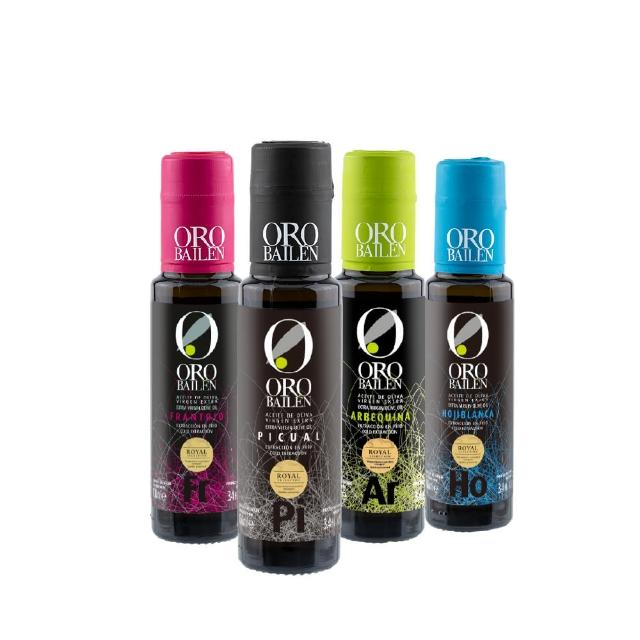 【Oro Bailen 皇嘉】王室御用特級冷壓初榨橄欖油100mlX3入(四口味任選三)(生飲首選/低油酸/多國大獎)