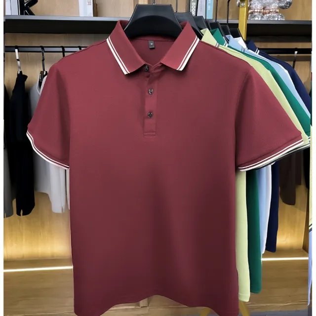 【米蘭精品】現貨+預購POLO衫男短袖上衣高彈力男裝上衣高爾夫球衫透氣潮流百搭男襯衫10色74ng17