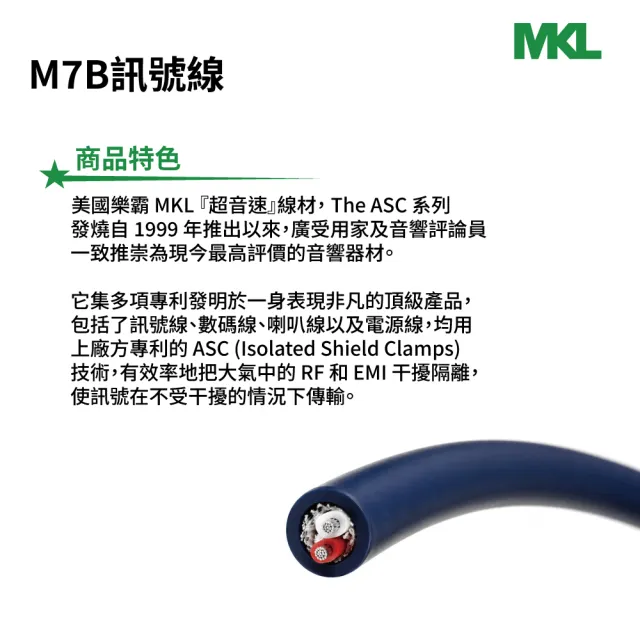 【BOK】MKL M7B訊號線(XLR/RCA Speaker Cable)