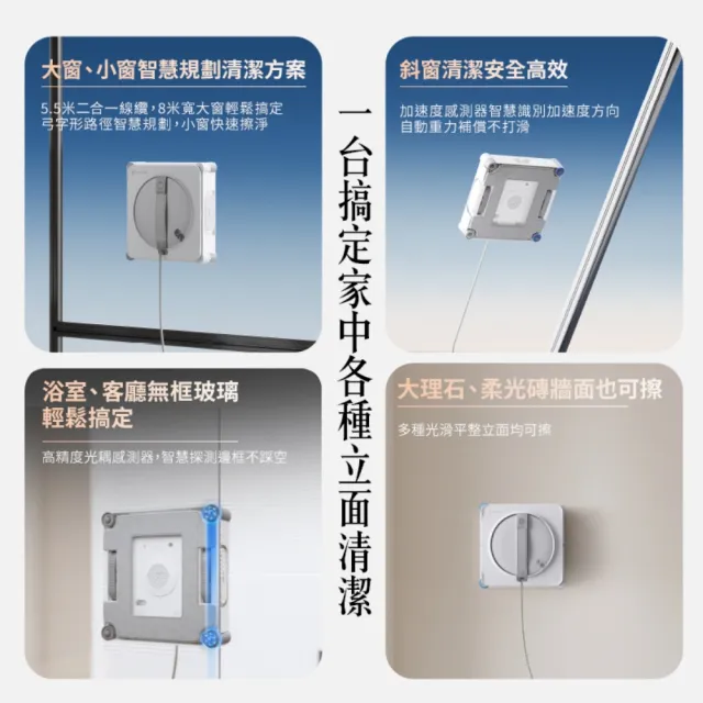 【ECOVACS 科沃斯】全新 WINBOT W2S恆貼邊拋光級擦窗機器人｜貼邊至1MM｜全屋立面皆可使用
