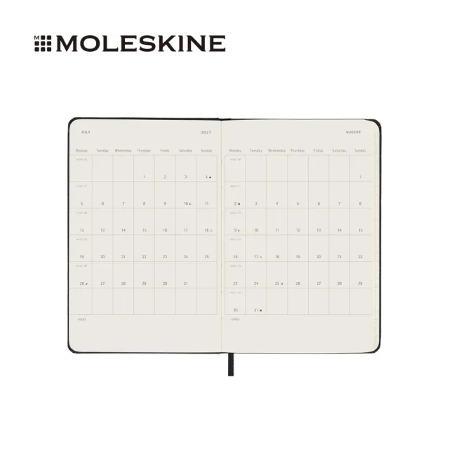 【MOLESKINE】2026-27 18個月週記硬皮手帳 - 口袋/黑