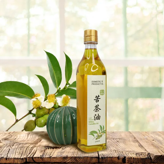 穎寶本產冷壓初榨苦茶油-500ml(玻璃瓶裝)