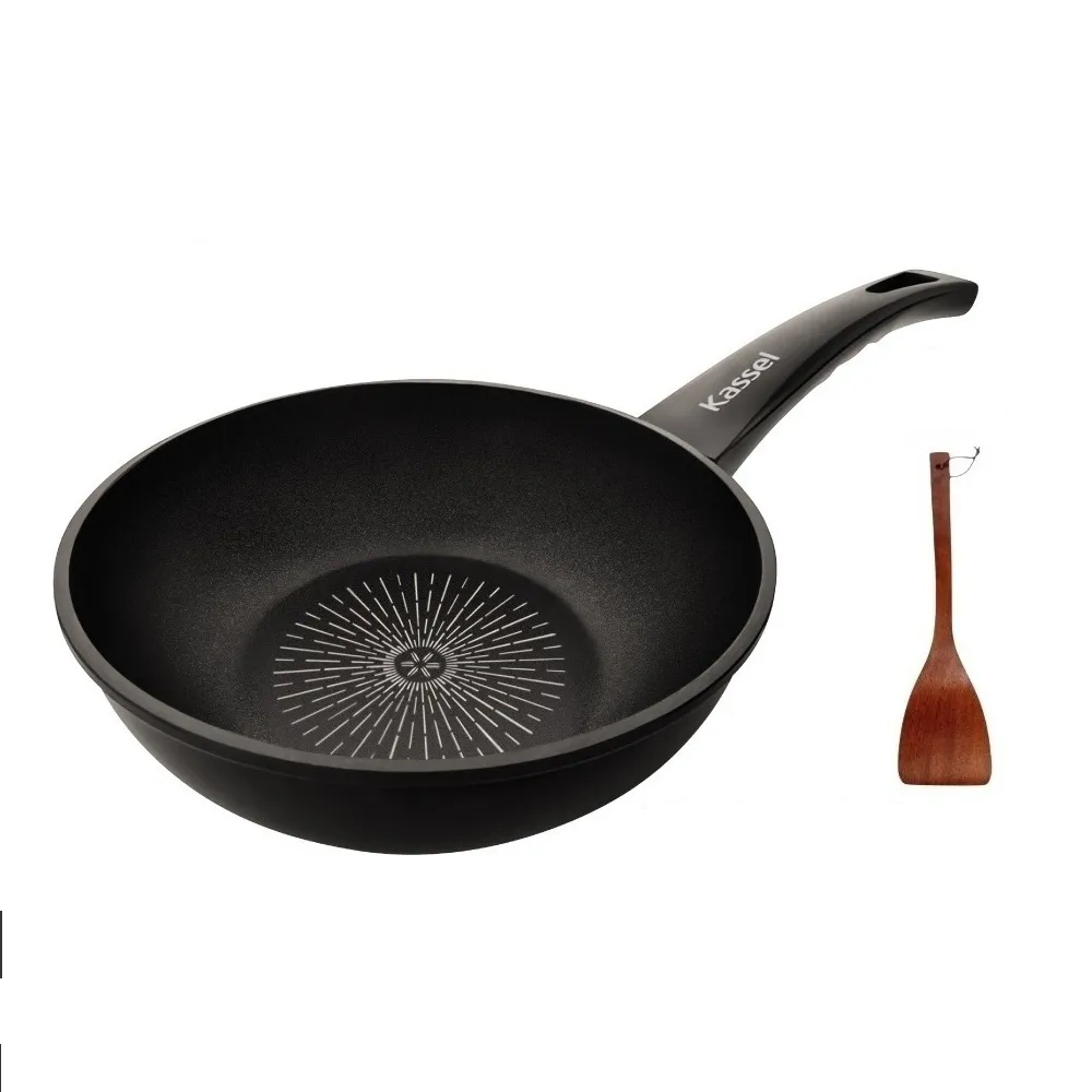 【Kassel】韓國Kassel 鑽石不沾極輕深炒鍋30cm(韓製不沾鍋/IH可用鍋/不挑爐具/好讚鍋)