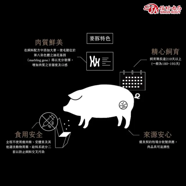 【信功】麥豚炭烤豬肉串 2包(5支/包 嚴選台灣麥豚前腿肉 酥香Q彈口感)