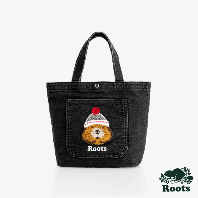 【Roots】Roots 配件- 丹寧購物提袋(石墨黑)