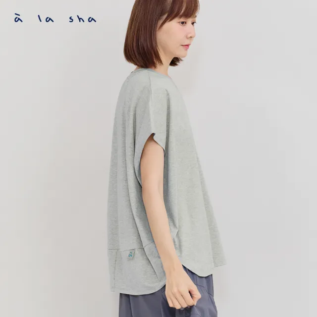 【a la sha】V領繡花下襬上衣