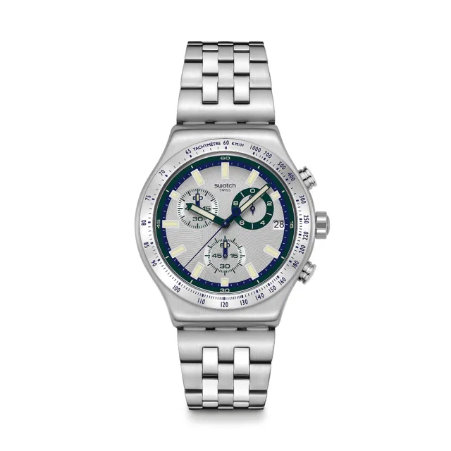 SWATCH】BOXENGASSE 金屬運動手錶/男錶/女錶/瑞士製造YVS423GC(43mm