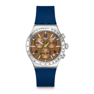 【SWATCH】SIDEREAL GLOW 金屬手錶/男錶/女錶/瑞士製造 YVS534(43mm)